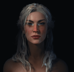 cedastarions's Nexusmods icon, an original elf female character named Aurora, staring straight forward surrounded by darkness.